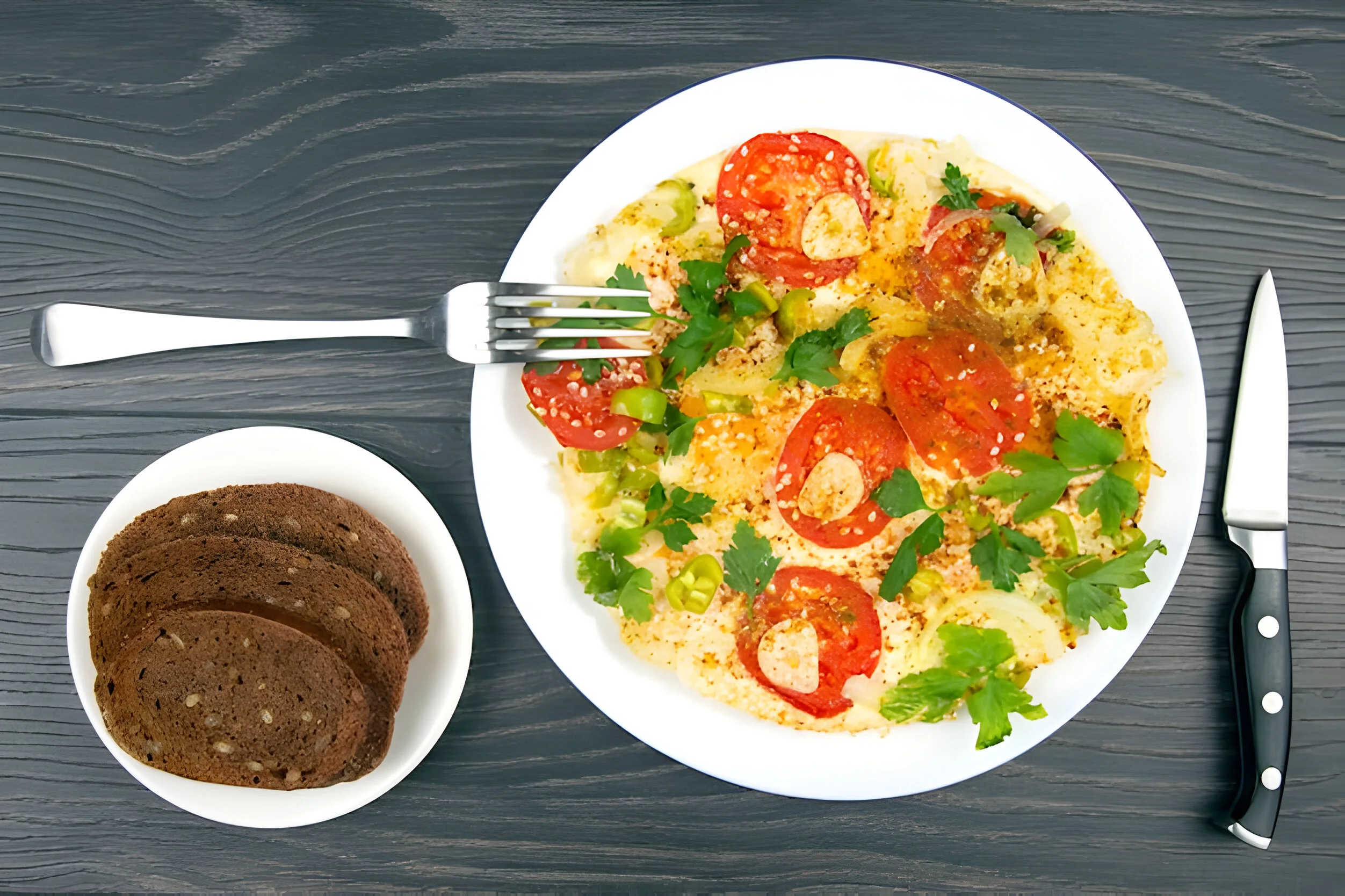 Farro with Blistered Tomatoes and Pesto